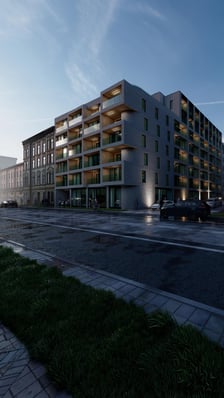 Tak wyglądać będzie  nowa inwestycja mieszkaniowa, która powstanie przy skrzyżowaniu ulic Traugutta i Walońskiej we Wrocławiu