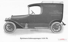 Rok 1912 , jeden z 20 modeli wrocławskiej Otto Beckmann&Co, Motorwagen-Fabrik: samochód dostawczy model Lieferungswagen 8/20 PS z roku 1912., źródło: fotopolska.eu