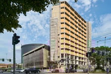 Arkady Wrocławskie w pierwszej części rozbiórki, czerwiec 2025