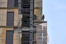 Arkady Wrocławskie w pierwszej części rozbiórki, czerwiec 2025