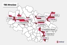 Osiedla TBS  Wrocław na mapie Wrocławia