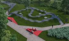 Wizualizacja projektu budowy torów do wyczynowej jazdy na rowerze w Parku Mamuta