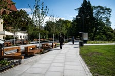 Strefa wejściowa od ulicy Świdnickiej na Promenadę Staromiejską w okolicach pomnika Bolesława Chrobrego