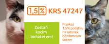 <p><a href="https://www.facebook.com/FopWroclaw/" target="_blank" rel="nofollow noopener">Fundusze pozyskane w ramach 1,5 proc. stanowią także gł&oacute;wne źr&oacute;dło finansowania działalności Fundacji Ochrony Przyrody i Pomocy Zwierzętom</a>, a wszystkie otrzymane środki przeznaczane są na potrzeby zwierząt. Pod stałą opieką fundacji jest około 100 kot&oacute;w &ndash; zar&oacute;wno wolnobytujących, jak i umieszczonych w domach tymczasowych lub w siedzibie fundacji.</p>
<p>W ostatnich rubrykach formularza podatkowego PIT wpisz numer KRS 0000047247.</p>
