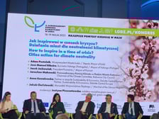<p>Paneliści spotkania pt. Jak inspirować w czasach kryzysu? Działania miast dla neutralności klimatycznej&nbsp;</p>