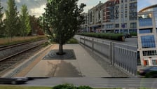 Nasadzenia debów na ul. Drobnera przy pl. Bema we Wrocławiu - wizualizacja