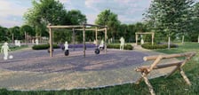 Wizualizacja nowego placu zabaw w parku Maślickim na wrocławskich Maślicach