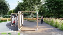 <p>Wizualizacja - planowany park Literacki na Złotnikach (osiedle Leśnica)</p>