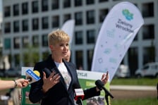 Katarzyna Szymczak-Pomianowska, dyrektor Departamentu Strategii i Zrównoważonego Rozwoju, na skwerze Hansa Scharouna na Nowych Żernikach