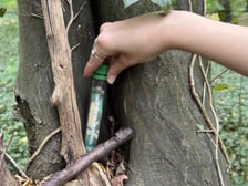 Gra Geocaching w jednym z wrocławskich parków
