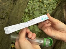 Gra Geocaching w jednym z wrocławskich parków