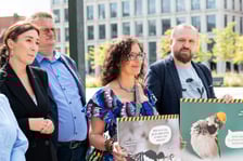 Konferencja prasowa  związana ze startem kampanii "Zróbmy miejsce dla wszystkich". Wrocław, plac Nowy Targ, 29 lipca 2025 rok