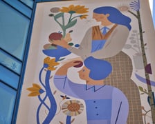 Mural Oteckiego na budynku Uniwersytetu Przyrodniczego przy placu Grunwaldzkim