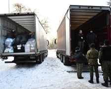 Na zdjęciu uczestnicy akcji pomocy dla Ukrainy