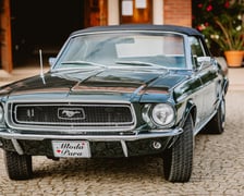 <p><strong>Ford Mustang Cabrio z 1968 roku</strong></p>
<p>A może by tak poczuć wiatr we włosach i pojechać na ślub kabrioletem? Z pewnością zrobi na wszystkich niezwykłe wrażenie!</p>
<p>Usługa wynajmu obejmuje:</p>
<ul>
<li>dojazd do Pana Młodego,</li>
<li>dojazd z Panem Młodym do Panny Młodej,</li>
<li>dojazd do kościoła na uroczystość zaślubin,</li>
<li>dojazd z kościoła na przyjęcie weselne,</li>
<li>możliwość prowadzenia samochodu samemu,</li>
<li>tablice rejestracyjne Młoda Para.</li>
</ul>
<p>Cena na terenie Wroclawia: <strong>od 1800 zł.</strong></p>
<p>Telefon kontaktowy: <strong>532 441 876.</strong>&nbsp;<a href="https://www.olx.pl/d/oferta/auto-do-slubu-mustang-wynajem-samochod-na-wesele-wroclaw-lodz-kalisz-CID619-IDNLWy8.html?fbclid=IwAR3eHJv2YXplRur3Ot3yegHFaOXQtWqcTrxbjpgktVbRif0tRkaaJOAogM0" target="_blank" rel="noopener">Szczeg&oacute;ły na stronie internetowej właściciela.</a></p>