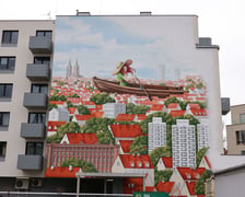 Mural "Płynąc przez miasto" przy ul. Gdańskiej