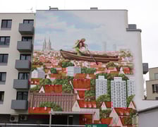 Mural "Płynąc przez miasto" przy ul. Gdańskiej