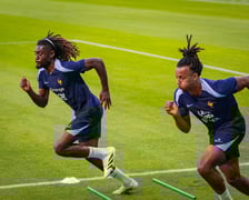 Reprezentacja Francji na treningu we Wrocławiu