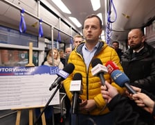 Konferencja MPK Wrocław na temat Torywolucji 2023 w tramwaju na placu Teatralnym