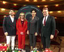 <p class="MsoNormal">Nowy zesp&oacute;ł kierujący Operą Wrocławską &ndash; od lewej Mirian Khukhunaishvili, Izabela Piekielnik, Agnieszka Frank&oacute;w-Żelazny, Tomasz Konieczny</p>