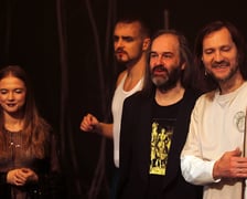 <p>Aktorzy &ndash; z lewej Karolina Klich, Dawid Suliba, kompozytor Paweł romańczuk oraz Sambor Dudziński</p>