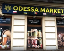 Odessa Market, ul. Nowowiejska 25/1a. Godziny otwarcia poniedziałek ? piątek 9.00-21.00, sobota 9.00-21.00, niedziela 9.00-22.00. Produkty spożywcze m.in. ryby suszone, mąki, kasze, napoje, słodycze, przyprawy, przekąski, wędliny, mrożonki, przetwory. Odessa Market prowadzi sprzedaż internetową.