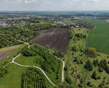 Zdjęcia z lotu ptaka. Lokalizacja planowanego parku na Brochowie przy ulicy Polnej.  Obszar sąsiaduje z istniejącym Parkiem Brochowskim,  terenami ogródków działkowych (m.in. Hiacynt i Cynia) oraz z wsią Iwiny.