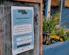 Plakat zapraszający na spotkanie konsultacyjne.