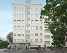 Budynek C - 11 na terenie kampusu Politechniki Wrocławskiej, czyli tzw. Wieża Magów. Wizualizacja