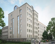 Budynek C - 11 na terenie kampusu Politechniki Wrocławskiej, czyli tzw. Wieża Magów. Wizualizacja