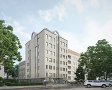Budynek C - 11 na terenie kampusu Politechniki Wrocławskiej, czyli tzw. Wieża Magów. Wizualizacja