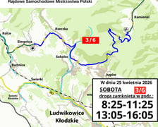 Mapa odcinków specjalnych podczas 54. Rajdu Świdnickiego 2026