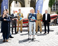 Konferencja prasowa na temat nawiązania współpracy przez MPWiK z Komendą Miejską Straży Pożarnej we Wrocławiu, 14 maja 2026