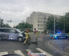 Kolizja na skrzyżowaniu ul. Poznańskiej i Zachodniej we Wrocławiu