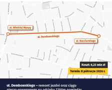 Odcinek Dembowskiego do remontu zaznaczony na mapie