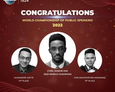 Cyril Junior Dim World Champion of Public Speaking 2022