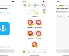 Duolingo to popularny sposób na naukę języka obcego. Dzięki szybkim i krótkim lekcjom możesz zdobywać punkty i odblokowywać nowe poziomy, rozwijając przy tym przydatne na co dzień umiejętności komunikacyjne. W aplikacji dostępne są zadania wymagające zarówno pisania, słuchania, jak i mówienia.