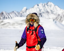 Mateusz Waligóra podczas wyprawy na biegun południowy