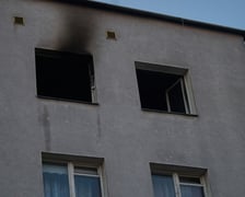 Miejsce pożaru przy ul. Ulanowskiego we Wrocławiu