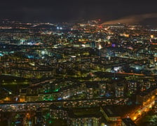 Na zdjęciu panorama Wrocławia nocą ze szczytu Sky Tower