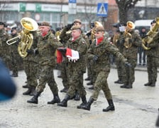 <p>Żołnierze 16. Dolnośląskiej Brygady Obrony Terytorialnej podczas uroczystego składania przysięgi&nbsp;</p>