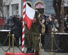 <p>Żołnierze 16. Dolnośląskiej Brygady Obrony Terytorialnej podczas uroczystego składania przysięgi</p>