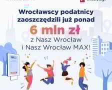 <p>Grafika informująca o oszczędności wrocławskich podatnik&oacute;w, kt&oacute;rzy zaoszczędzili 6 mln zł z Nasz Wrocław i Nasz Wrocław MAX</p>