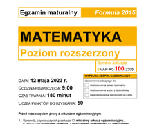 Arkusz z matematyki, poziom rozszerzony (formuła 2015)