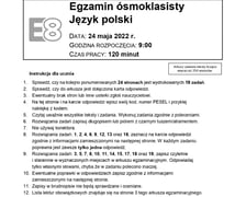 Egzamin ósmoklasisty. Arkusz egzaminacyjny z języka polskiego 2022 CKE