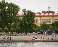 Wrocław widziany z pokładu statku pływającego po Odrze