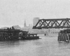 Budowa mostu Grunwaldzkiego we Wrocławiu w latach 1908-1910 - archiwalne zdjęcia