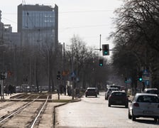 Ulica Powstańców Śląskich w styczniu 2024