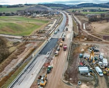 Budowana trasa S3 Bolków - Kamienna Góra na Dolnym Śląsku, luty 2024