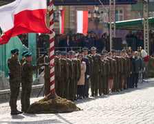 Uroczystość nadania sztandaru 4. Regionalnej Bazie Logistycznej Wojska Polskiego. Wrocław, 15.03.2024